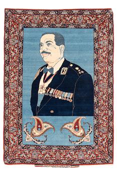 A pictoral Seirafian rug, signed (Hossein) Seirafian, ca 147 x 103 cm.