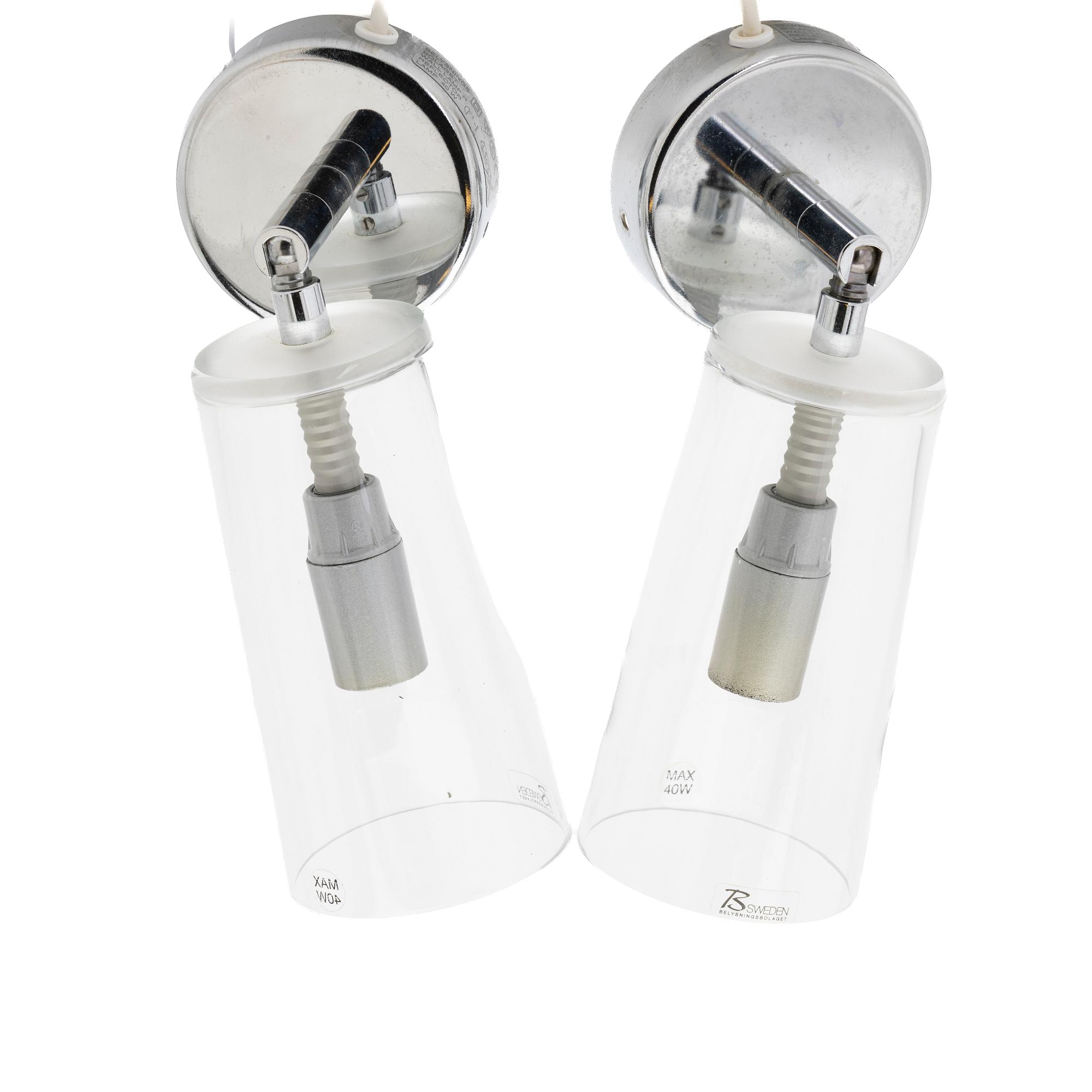 Gunnel Svensson, wall lights, a pair, “Manhattan 8”, for Bsweden, late 20th century.