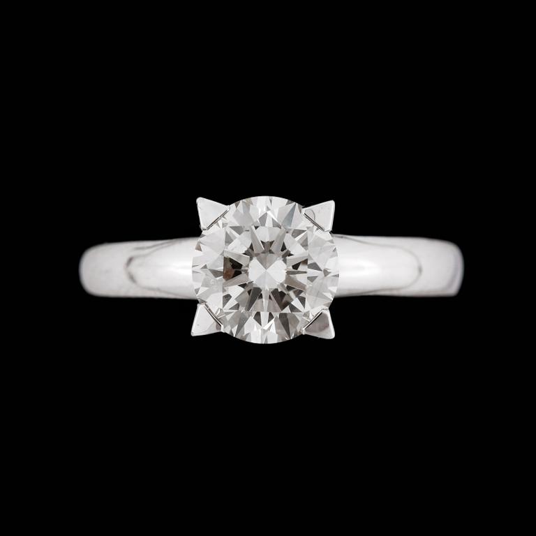 RING, 14k vitguld med briljantslipad diamant ca2,21ct. 2000-tal. Certifikat medföljer.