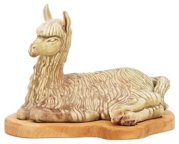 A Gunnar Nylund stoneware figure of a llama, Rörstrand.