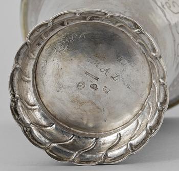 BÄGARE, silver, Anders Morman, Stockholm, 1784. Vikt 472 g.