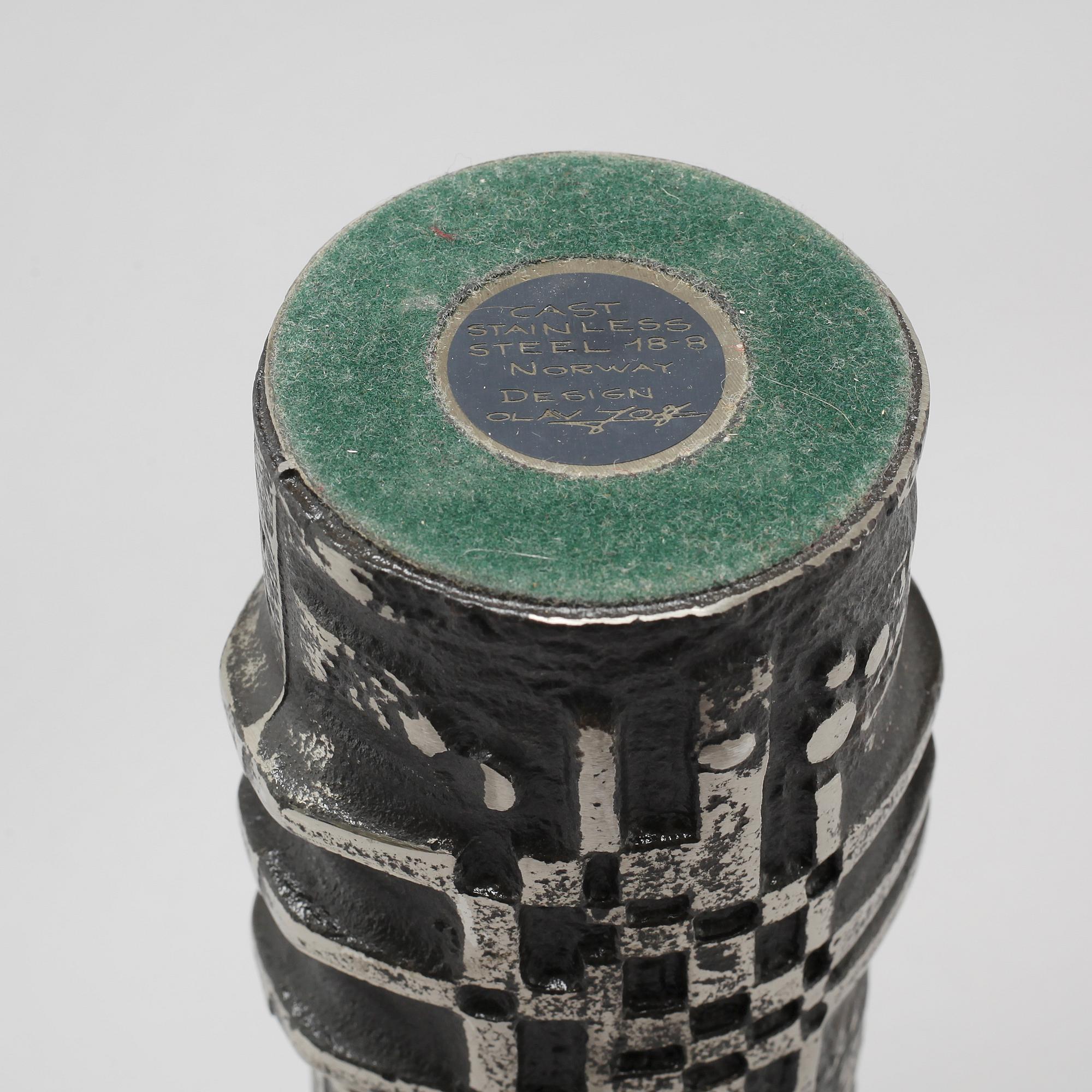 OLAV JOA, vas, ”Steel art”, Polaris Fabrikker, Norge, modell formgiven och i produktion 1972.