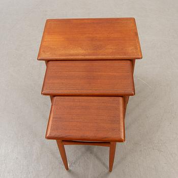 A Danish 1960s teak nesting table.