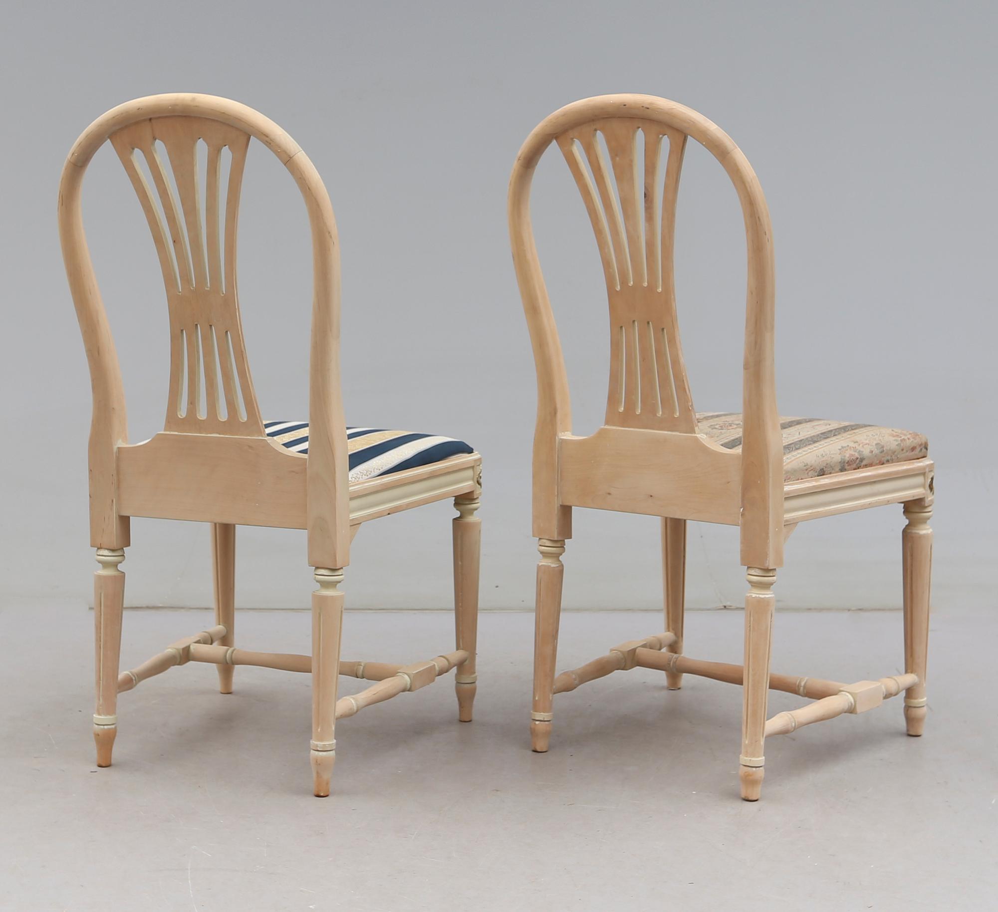 STOLAR, 4 st (2+2), gustaviansk stil, 1900-talets andra hälft.