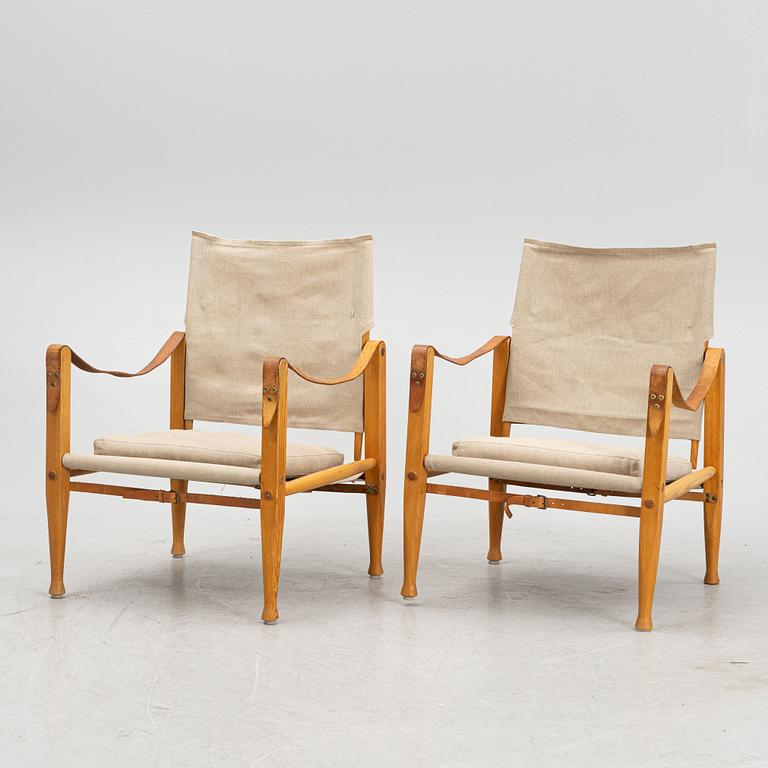 Kaare Klint, a pair of "Safari Chair", second half of the 20th Century.