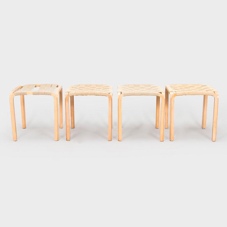 Alvar Aalto, a set of four mid-20th century 'Y61' stools for Artek.
