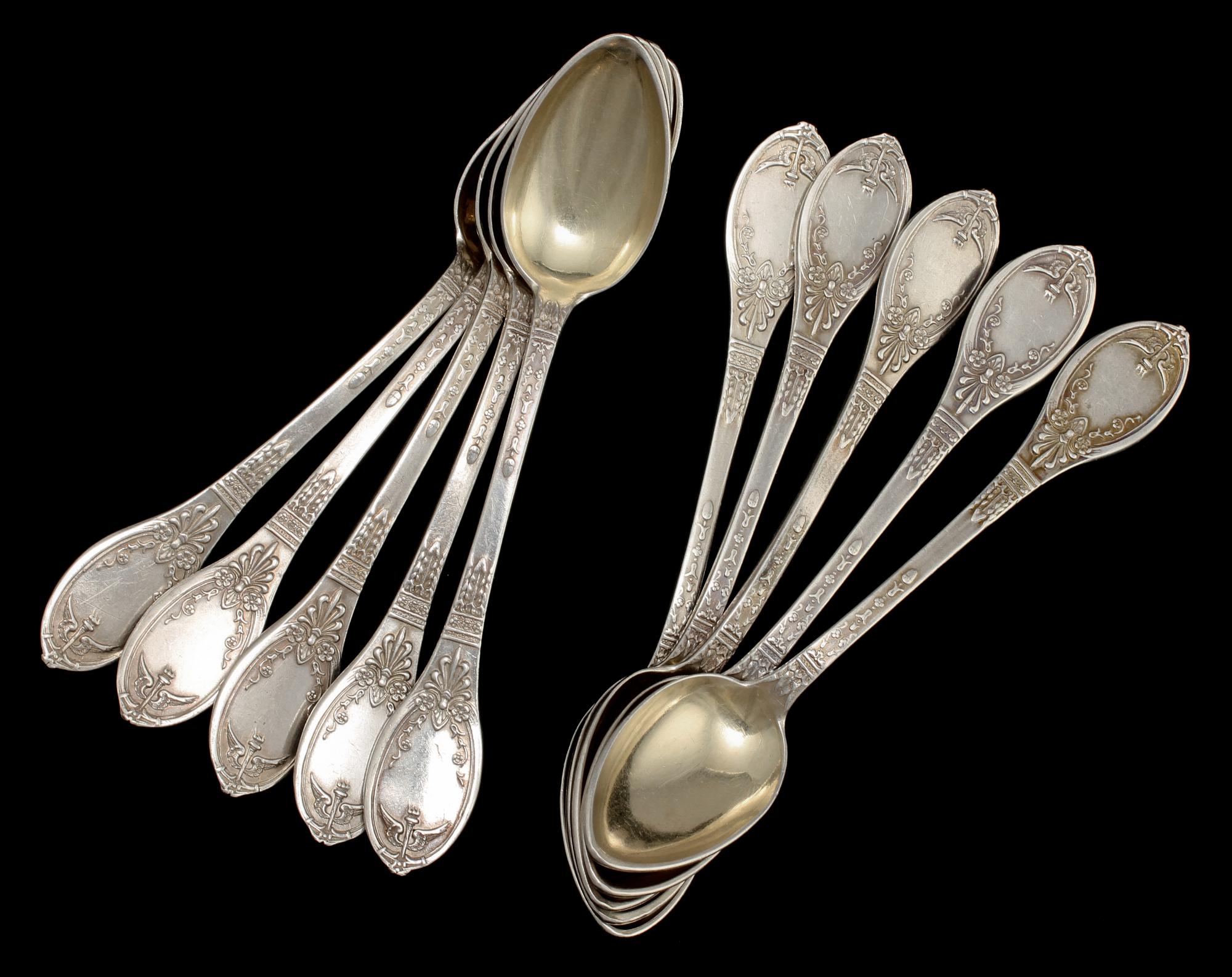 KAFFESKEDAR, 10 st, Postnikova-Loseva, mästarsämpel W.H, Ryssland, 1908-1917. Vikt 175 g.