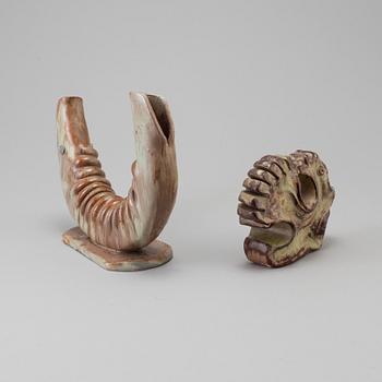 BORIS STOJKOV, 2 stycken skulpturer, keramik. Signerade och daterade 1974.