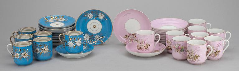 KAFFEKOPPAR, 9+6 st, porslin, Kuznetsov Dulevo, Ryssland.