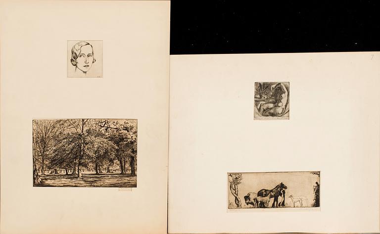 HARALD SALLBERG, a set of eight etchings signed dated and numbered.