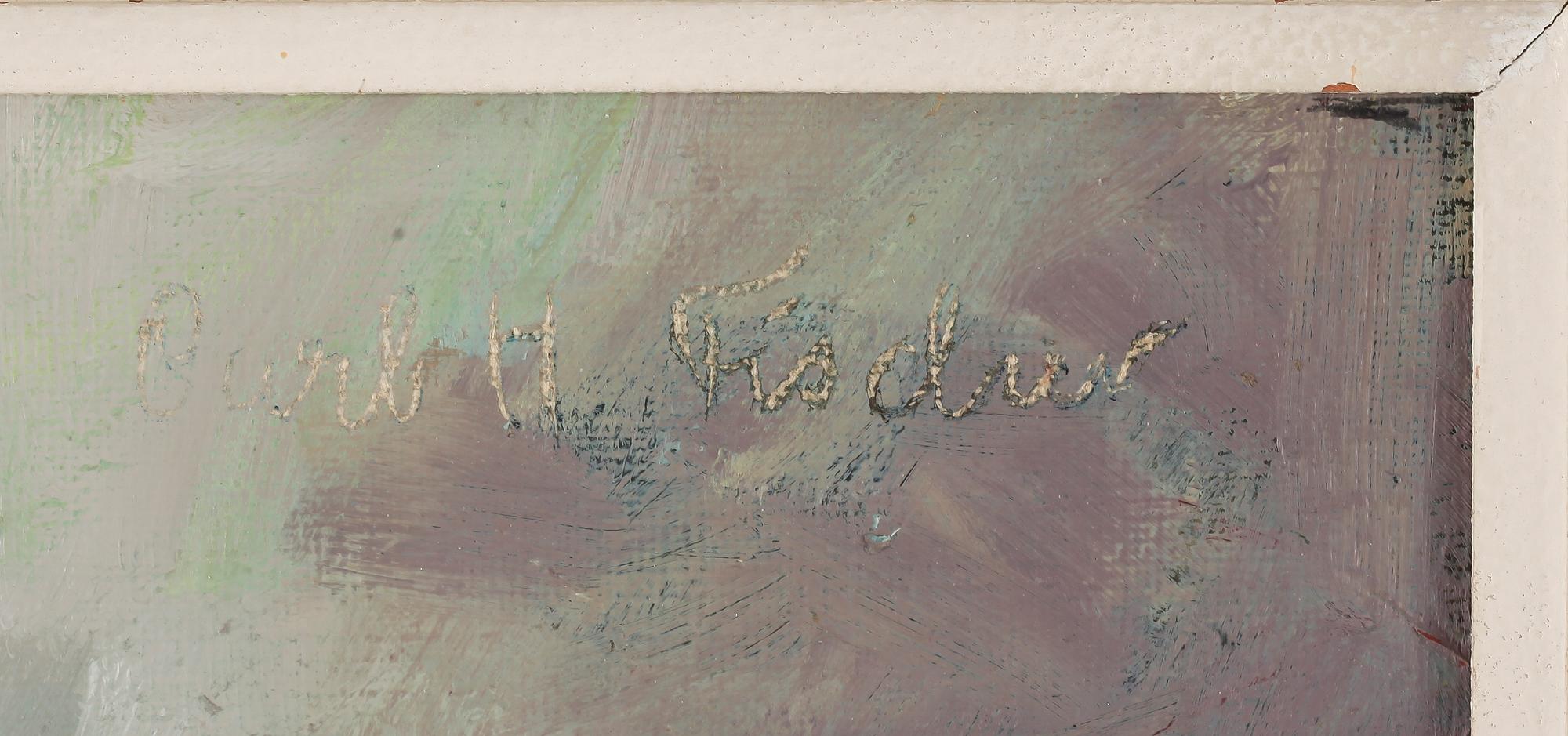 CARL HOLGER FISCHER, olja på pannå, signerad.