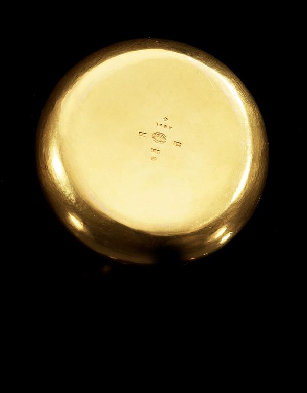 A Georg Jensen 18k gold bonbonnière, Copenhagen 1918.