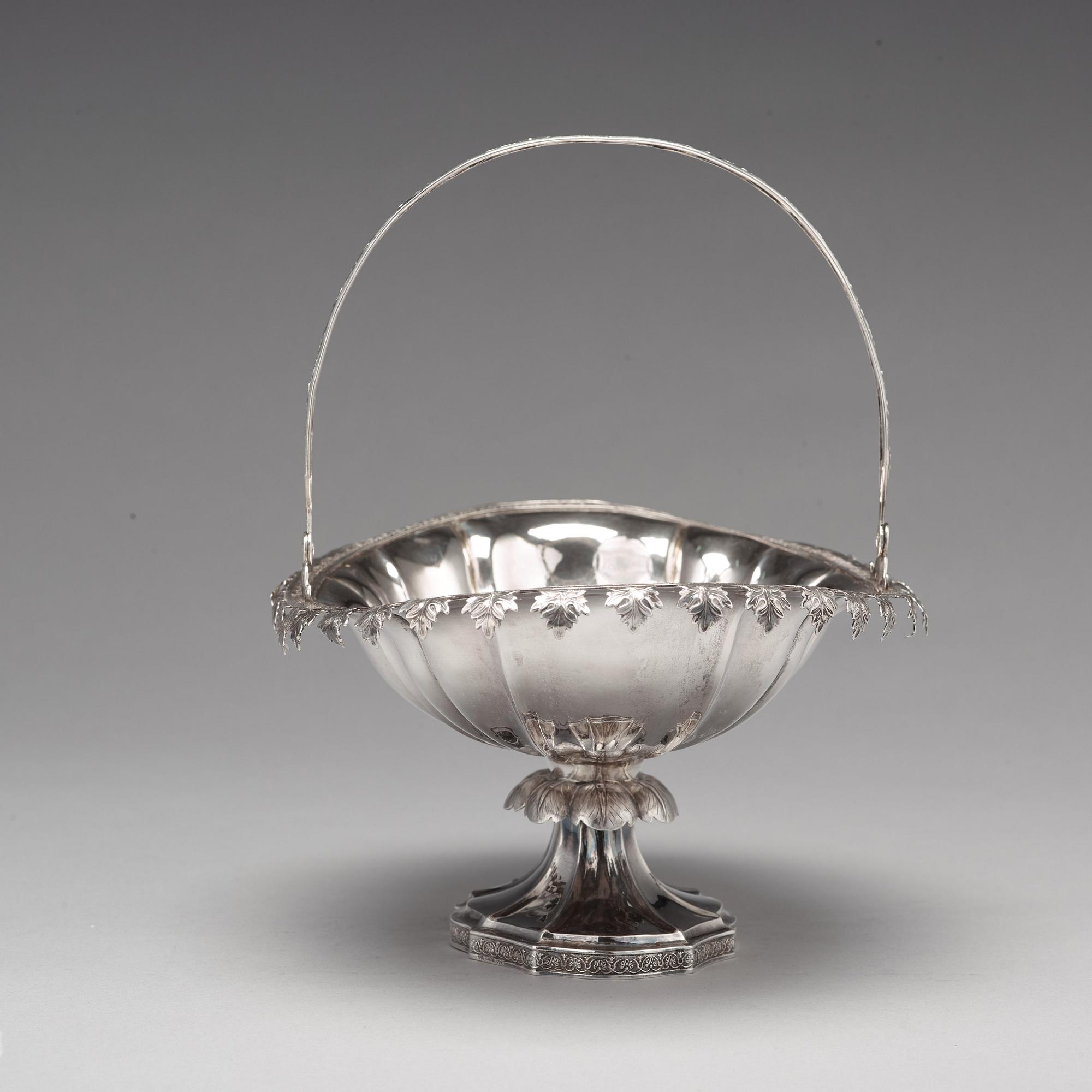 A Finnish silver bread basket marks of Olof Robert Lundgren, Åbo 1847.