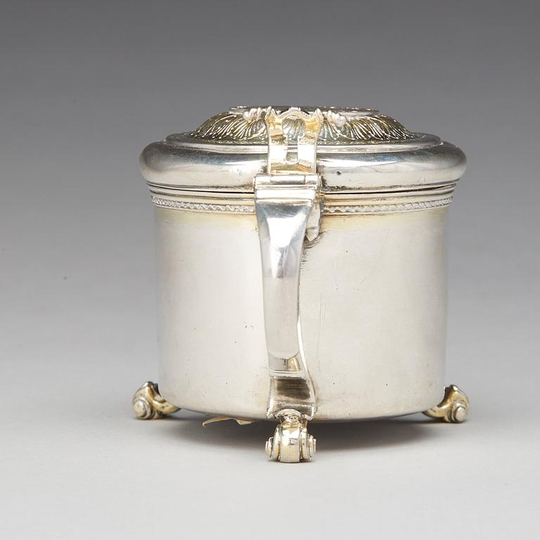 A Swedish 18th century parcel-gilt silver miniature tankard, mark of Bengt Biorn, Vasteras 1736.
