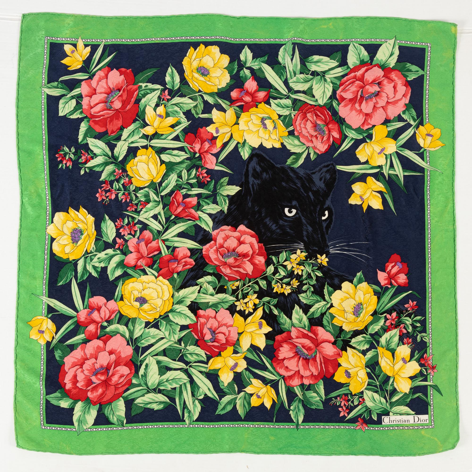 Christian Dior, two silk scarves.