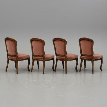 STOLAR, 4 stycken, rokokostil, Frankrike, 1800-tal.