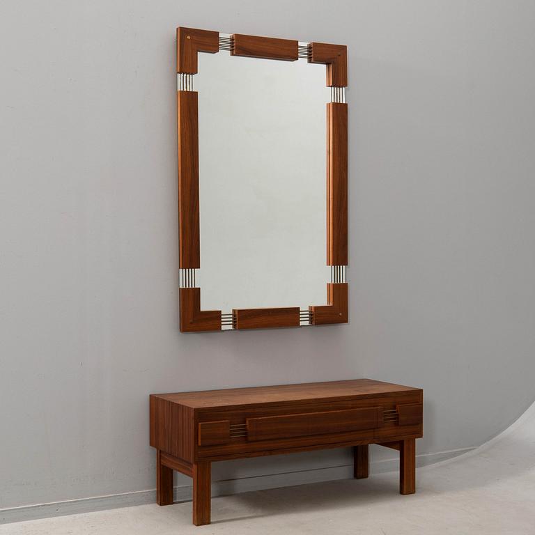 Hall furniture 2 pcs Glass & Wood Hovmantorp 1970s model 7009.