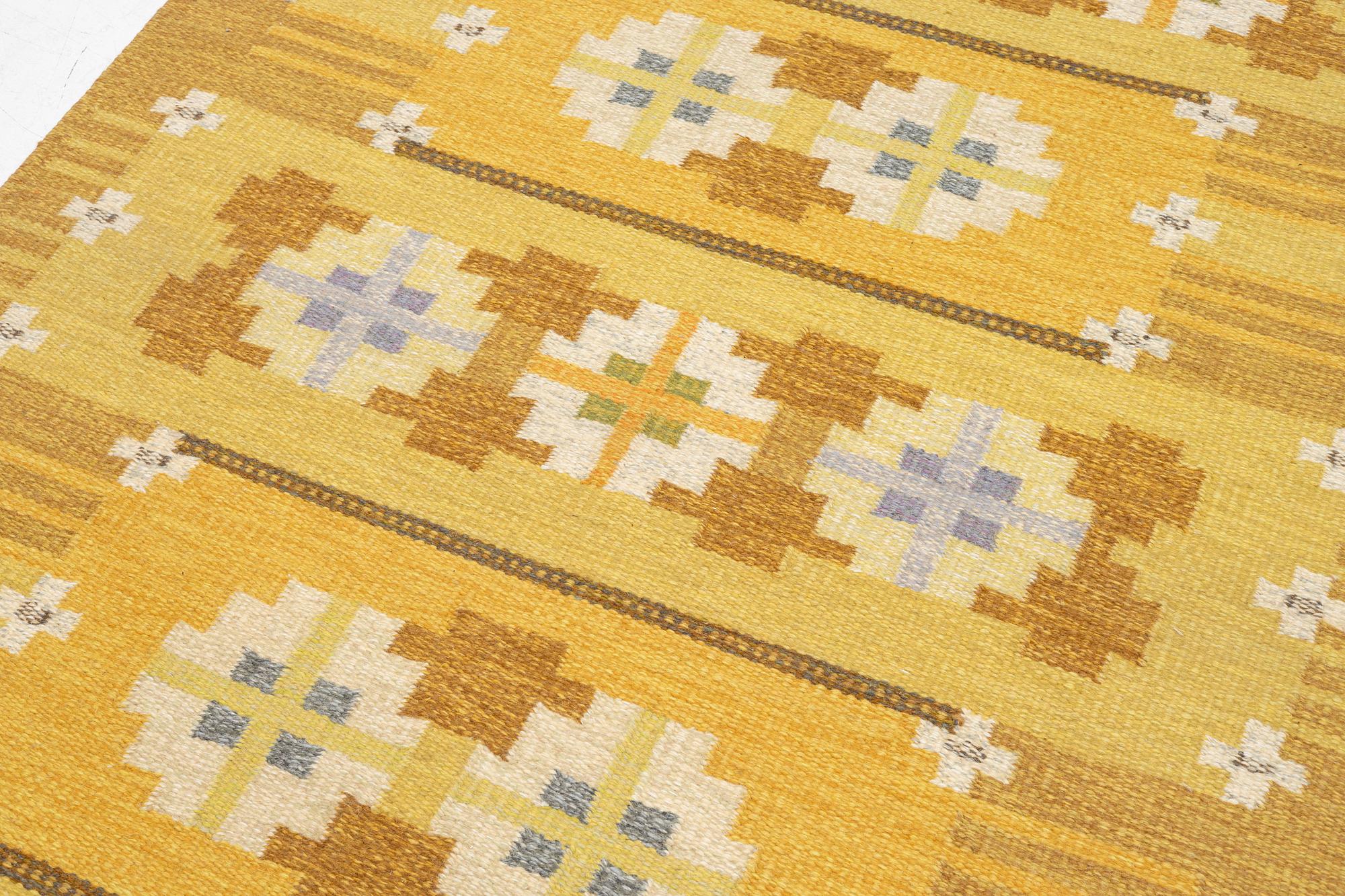 Ingegerd Silow, a flat weave carpet, signed IS, c. 206 x 139 cm.
