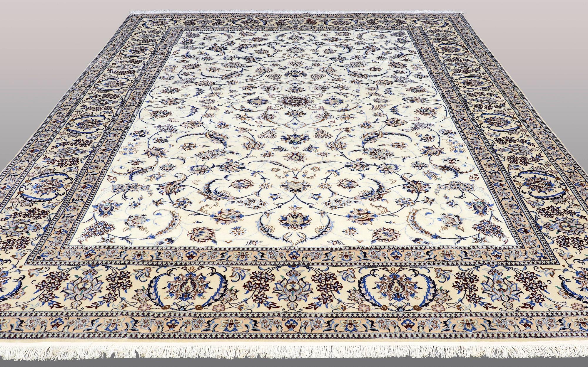 A CARPET, Nain part silk, s.k 9 LAA, ca 396 x 290 cm.