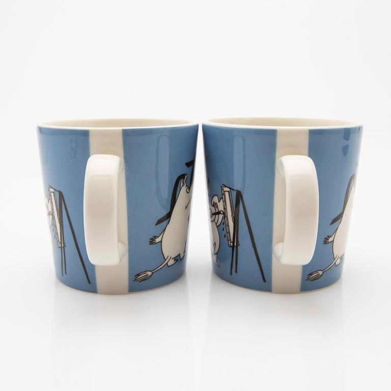 Moomin mugs, a pair, porcelain, Arabia, Finland 1990-96.