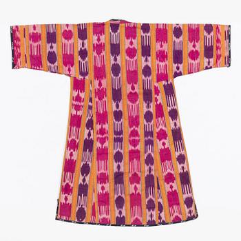 A woman’s Chapan, silk and cotton Ikat, Central Asia, 1880s.