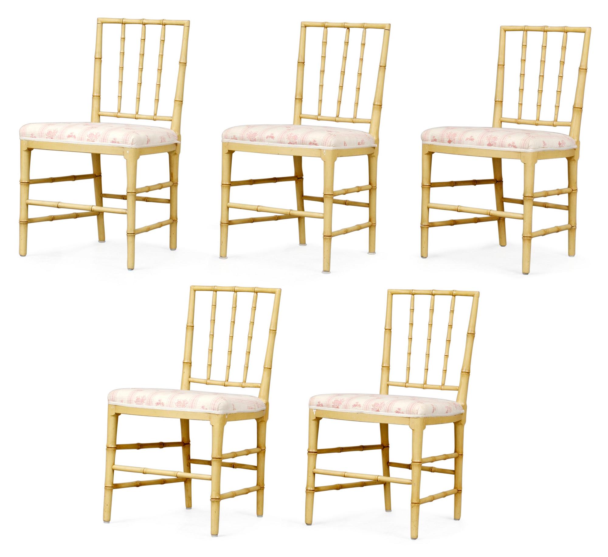 Five late Gustavian chairs.