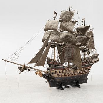 A ship model of a full-rugged ship, 20th century.