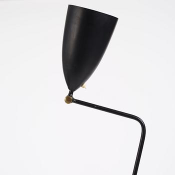 Greta Magnusson Grossman, a black lacquered 'G-33' / Grasshopper floor light, Bergboms, Malmö, Sweden 1950s.