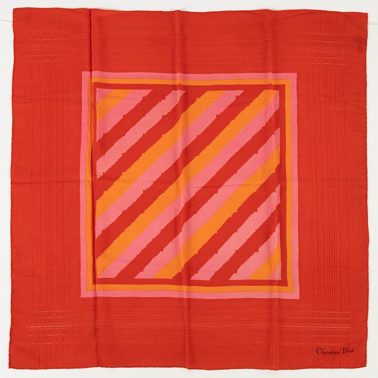 Christian Dior, two silk scarves.