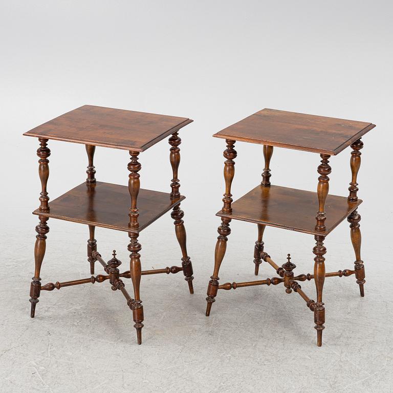 A pair of side tables/bedside tables, second half of the 19th century.