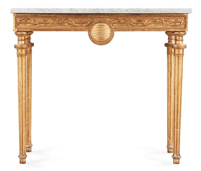 A Swedish Gustavian console table signed by P. Ljung.