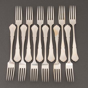 A 173-piece set of 'Chippendale' silver cutlery, Hopeakeskus, Hämeenlinna, Finland 1938-1947.