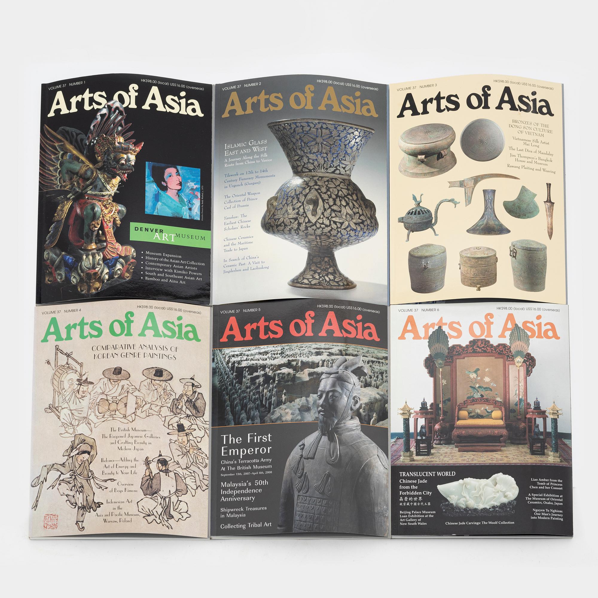 A set of 63 Arts of Asia magazines, from the period 2001-2011.