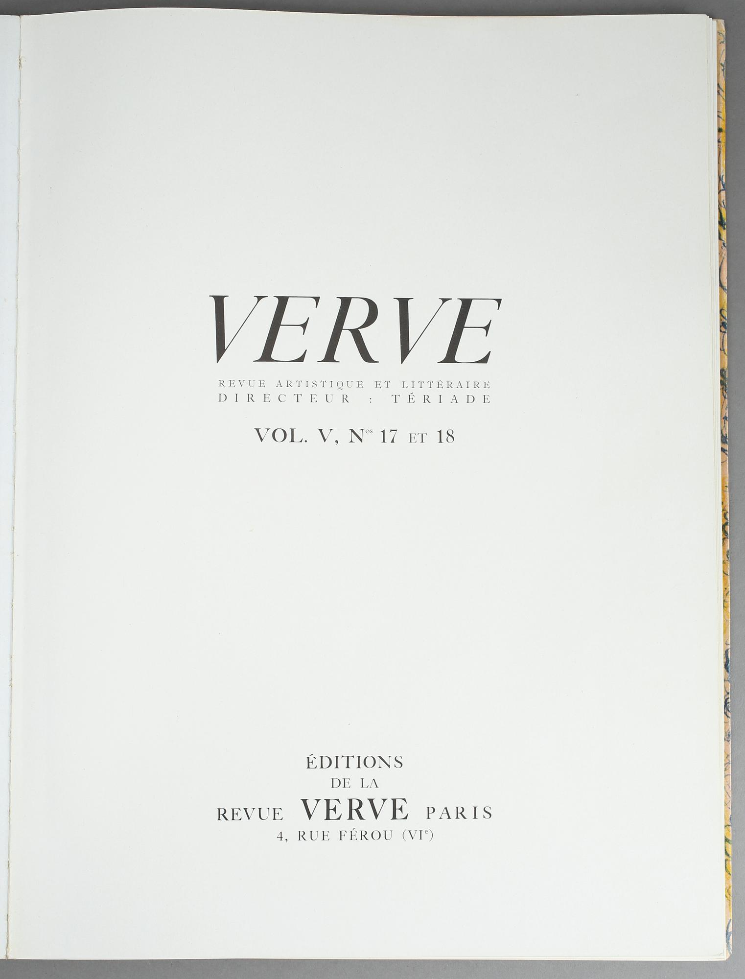 BOK, "P. Bonnard", Verve, Vol. V No. 17-18, Paris, 1947.