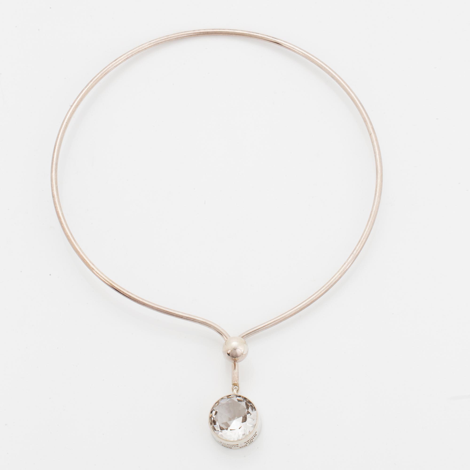 Sterlingsilver and rock crystal necklace.