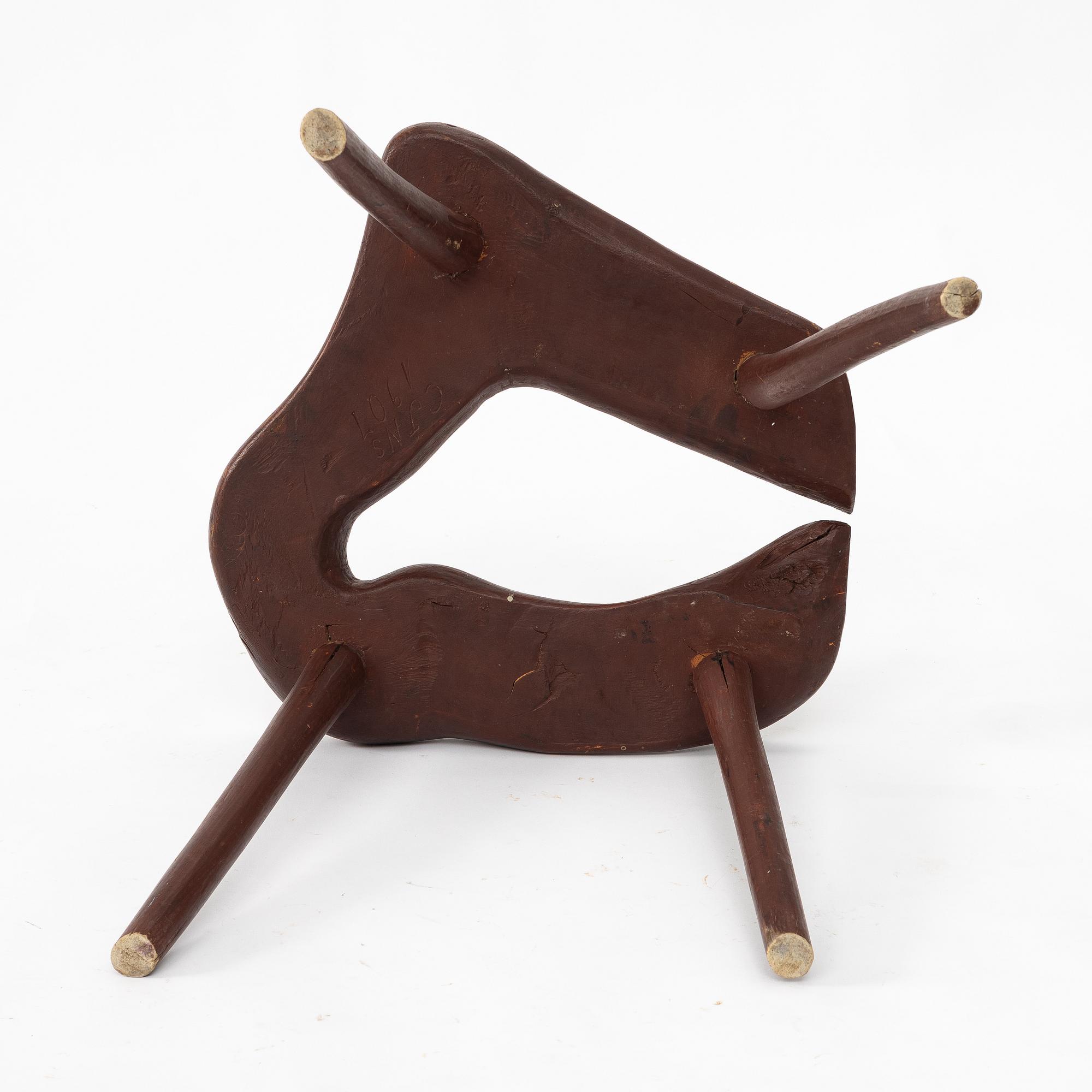 A Swedish stool, 19th/early 20th century.