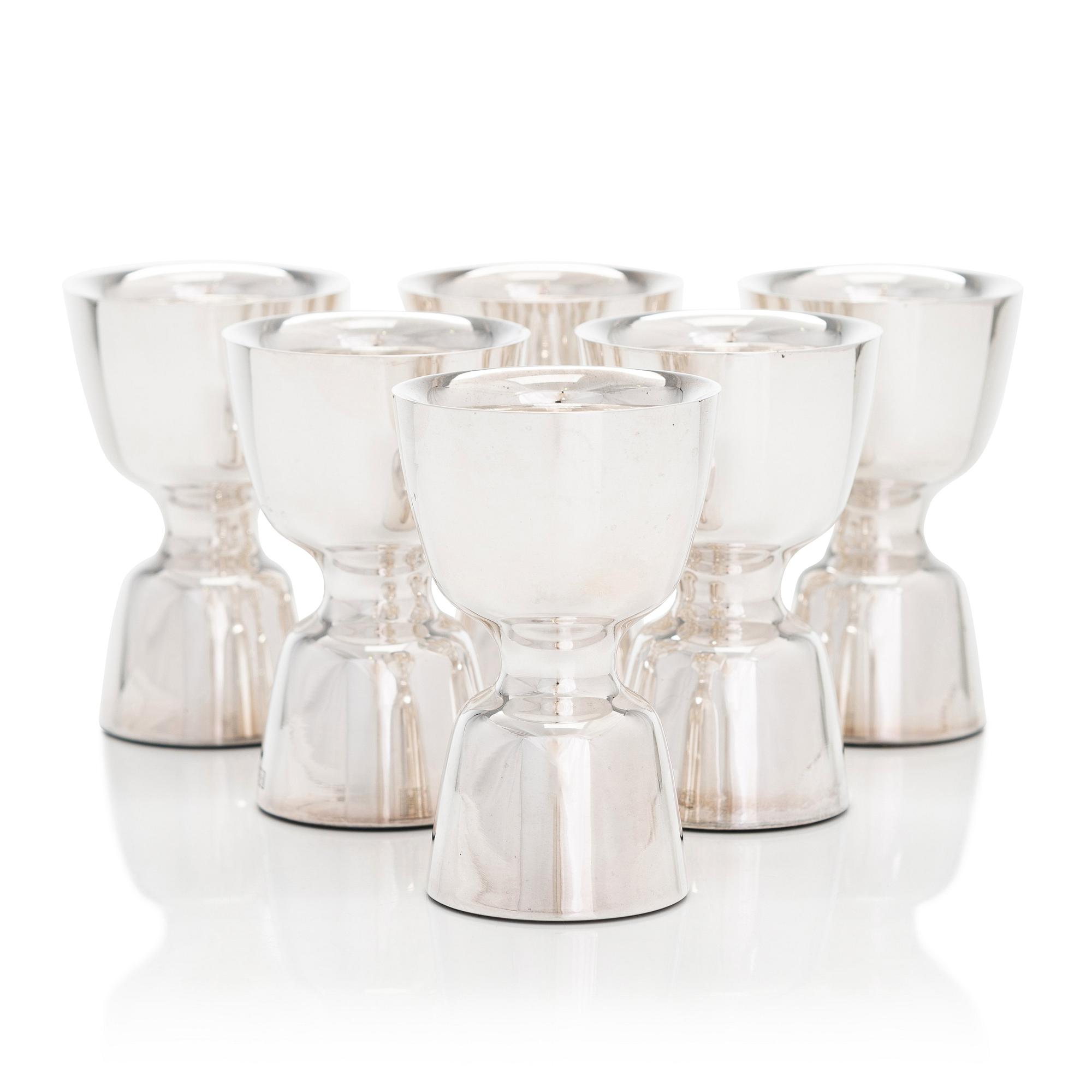 Pekka Piekäinen, a set of six beaker in wooden box, J.A. Tarkiainen, Helsinki 1979.