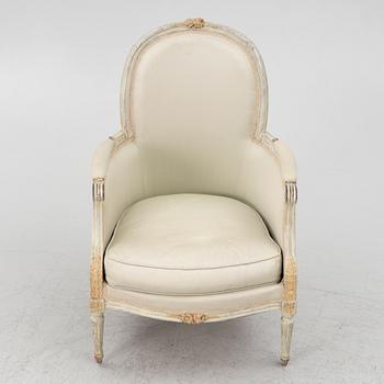 A Louis XVI bergère, late 18th Century.