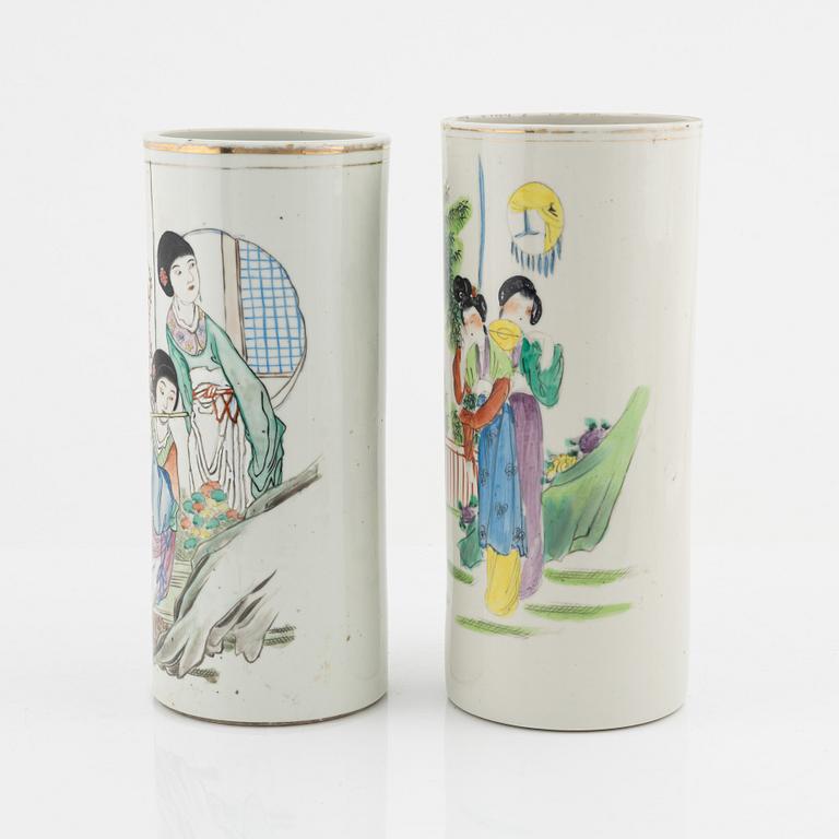 Two famille rose vases, China, 20th Century.