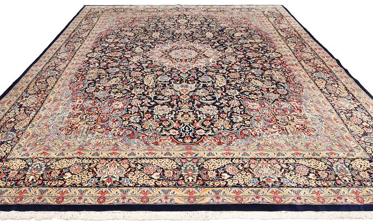 Rug, Kirman, southeastern Iran, approximately 387 x 294 cm.