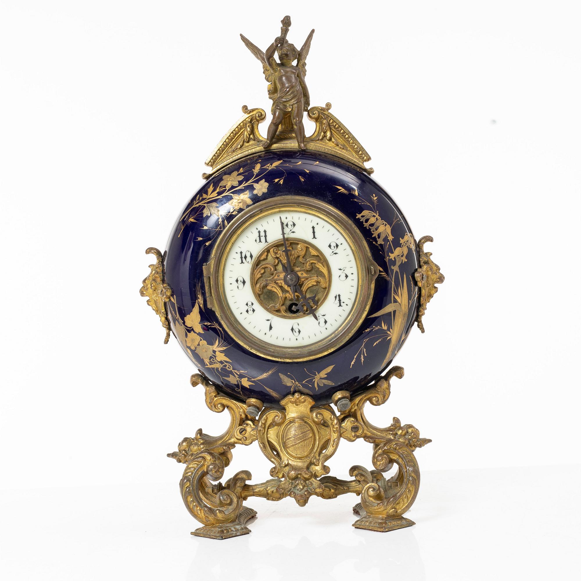 Table pendulum clock, Farcot Breveté, France, late 19th century.