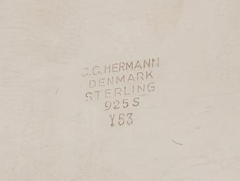 CIGARETTSKRIN, silver. C.C Hermann. Sterling. Danmark 332g.