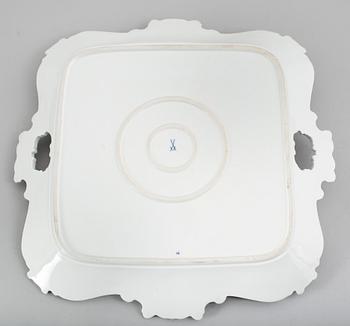 BRICKA, porslin, lökmönstret, Meissen.