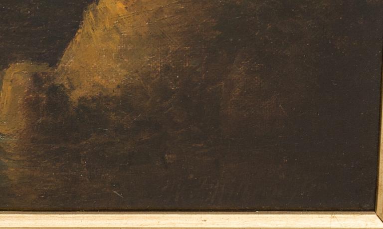 WILLIAM FREDERICK WITHERINGTON. Olja på pannå, signerad.