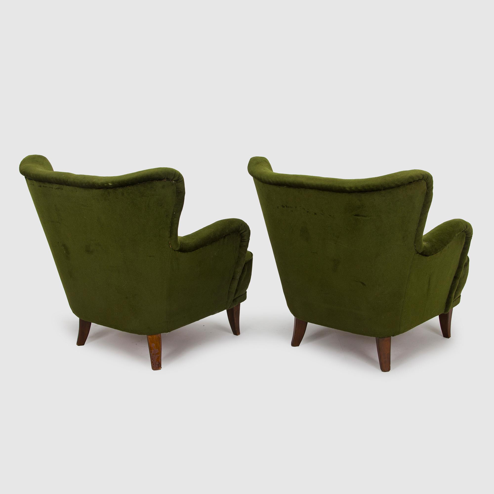 Ilmari Lappalainen, a pair of 1950's 'Laila' armchairs for Asko, Finland.
