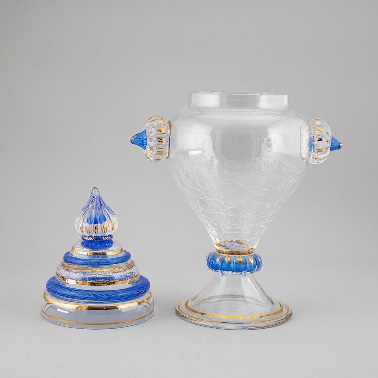 MONICA BACKSTRÖM, lockpokal, glas, signerad, Kosta Boda.