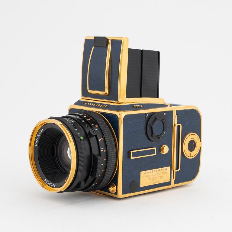 Hasselblad 503CX, 'Golden Blue', 50th anniversary model, no. 407.