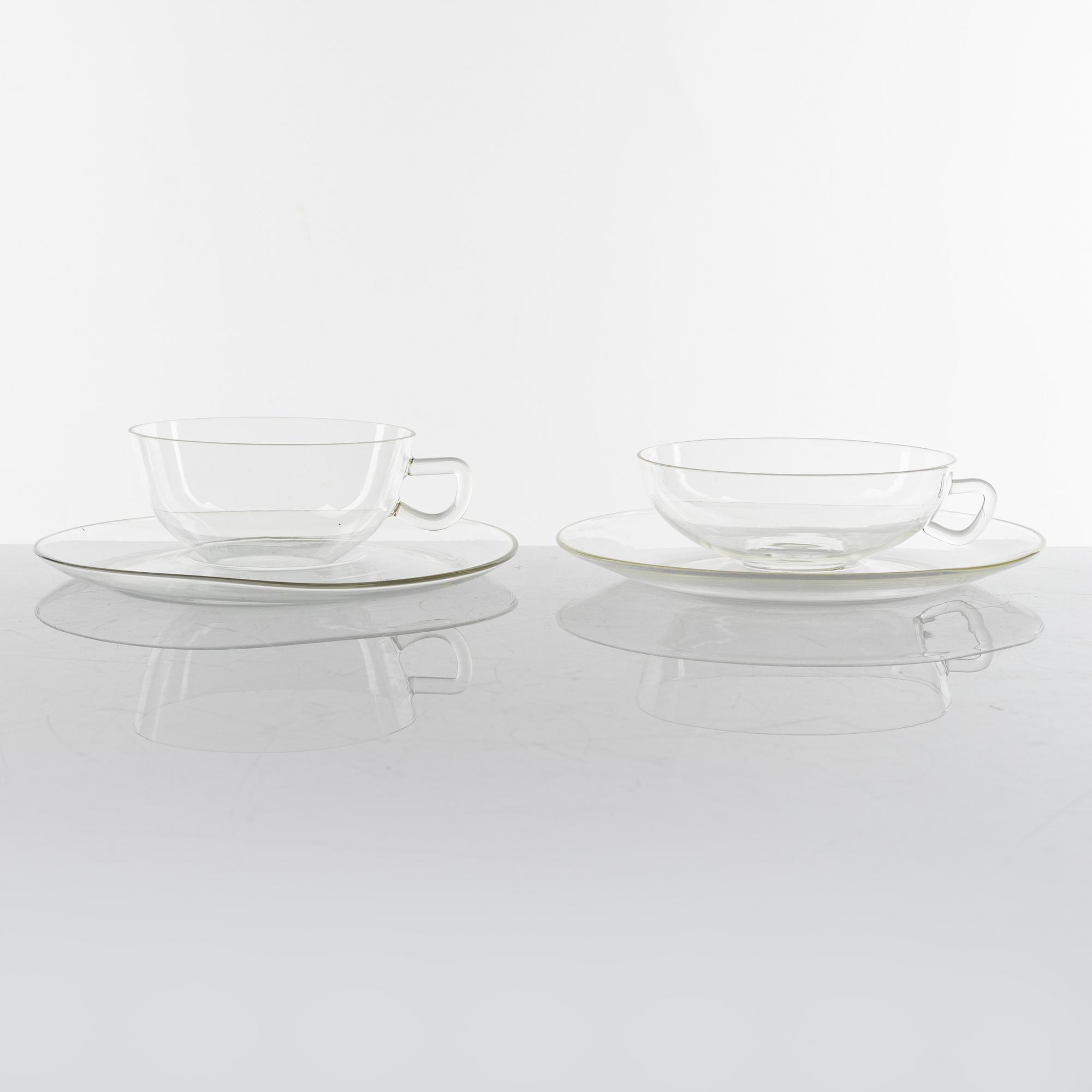 Wilhelm Wagenfeld, 115 glass service pieces, Jenaer Glaswerk, Schott & Gen, Germany.