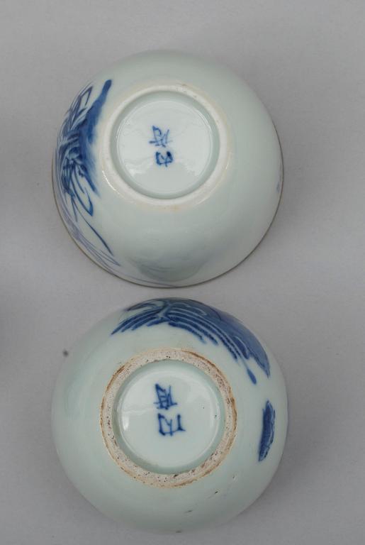 TEKOPPAR, 4+2 porslin, Kina 1900-tal.