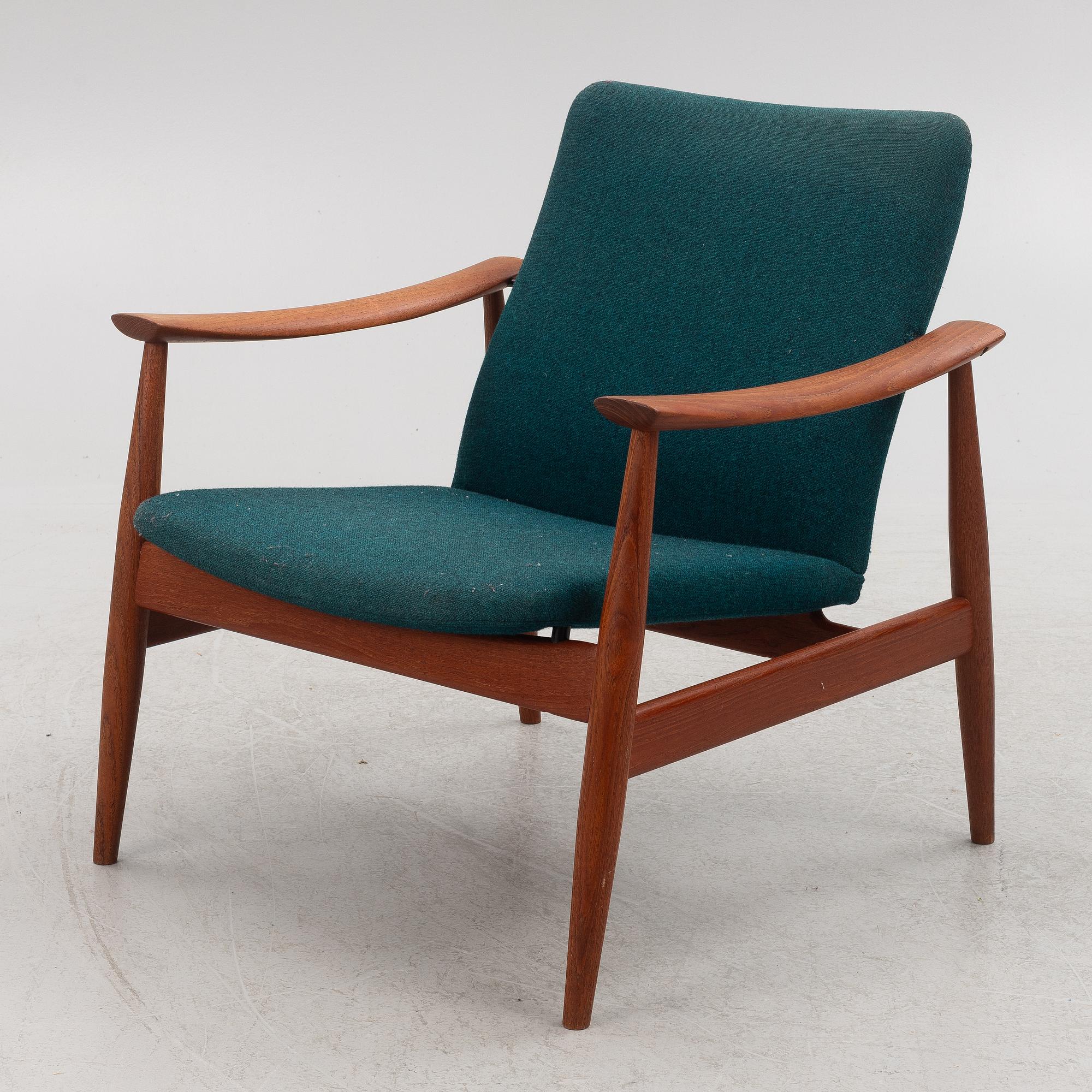 Finn Juhl, a model 138 armchair, France & Søn, Denmark, 1960s.